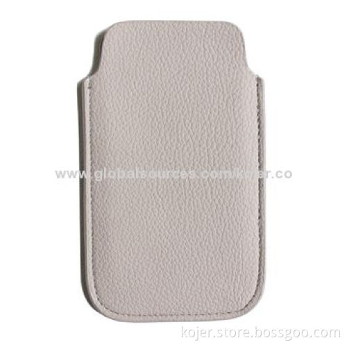 Leather Mobile Phone Pouches for iPhone 5, Made of PU Leather and Retractable Pull-tab
